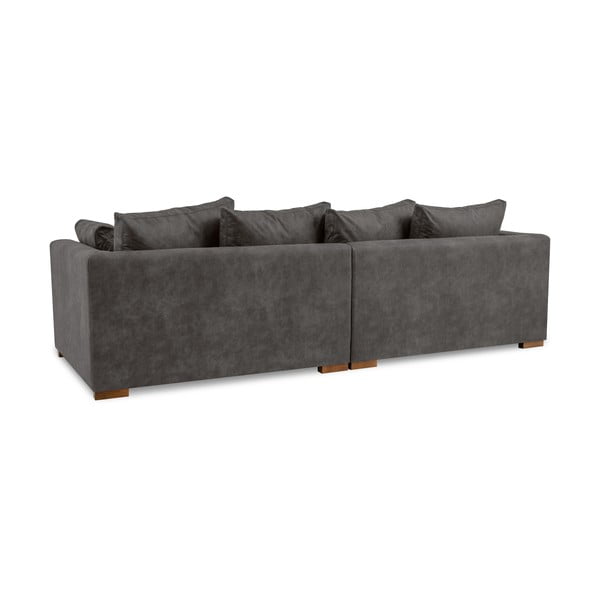 Antracitno siva sofa od imitacije kože 266 cm Hamburg – Scandic-image-3
