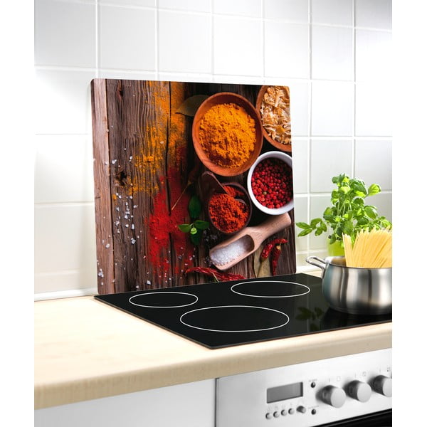 Staklena zaštita za kuhinjski zid iza štednjaka Wenkoo Spice, 50 x 56 cm-image-1