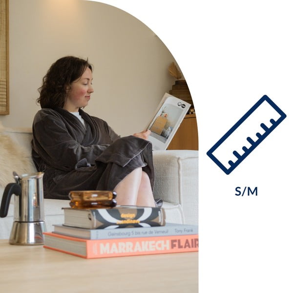 Sivi kućni ogrtač od mikropliša S/M Elena – Tiseco Home Studio-image-3