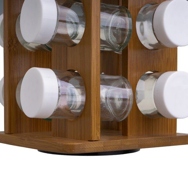 Posude za začine u setu 12 kom sa stalkom Bamboo Walnut – Casa Selección-image-1