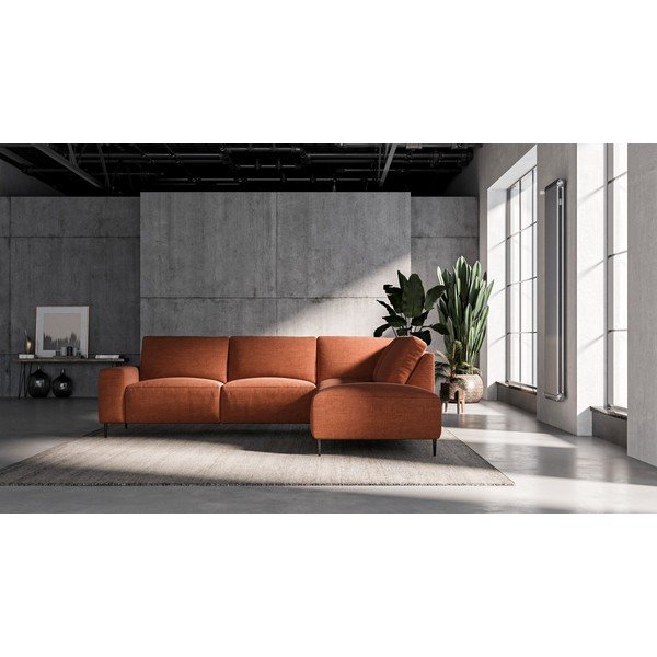 Tamnonarančasta kutna garnitura Ghado Tendo, desni kut-image-1