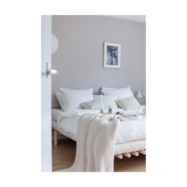 Bračni krevet od borovine s madracem Karup Design Pace Double Latex Natural Clear/Natural, 180 x 200 cm-image-3