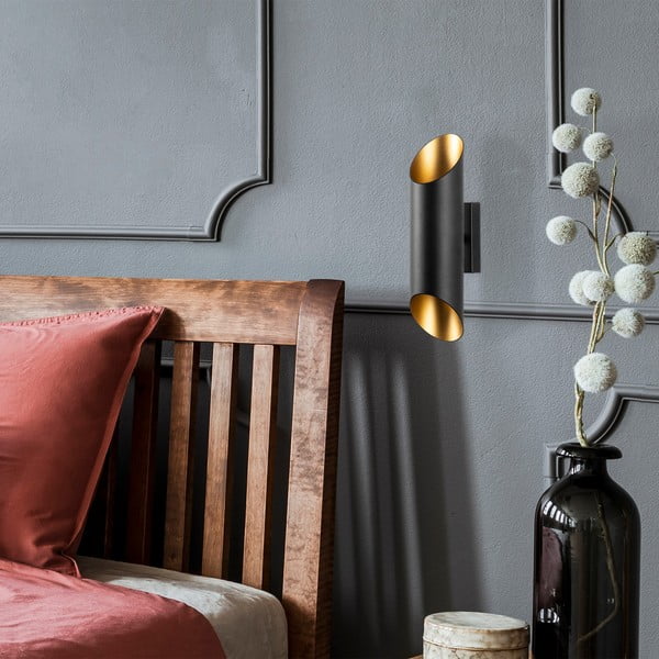 Crna/u zlatnoj boji zidna lampa ø 8 cm Cut – Opviq lights-image-3