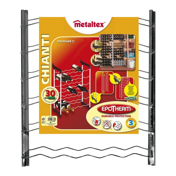 Sivi metalni stalak za vino broj boca 30 Chianti – Metaltex-image-3