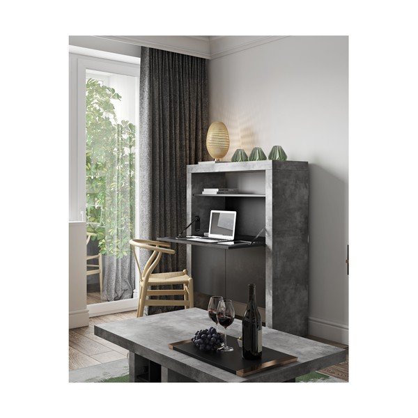 Radni stol u betonskom dekoru TemaHome Detroit, 137 x 109 cm-image-1