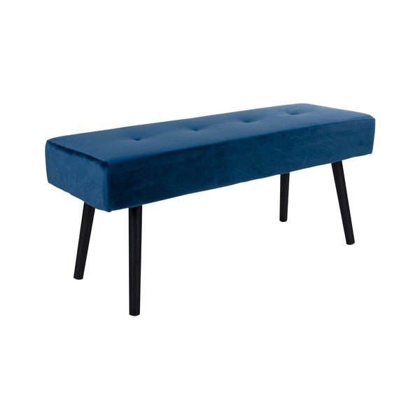 Tamno plava podstavljena klupa s baršunastom presvlakom House Nordic Skiby, 100 x 35 cm-image-1