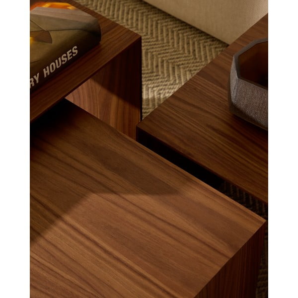 Pomoćni stolići u setu 3 kom u dekoru oraha 40x60 cm Litto – Kave Home-image-3