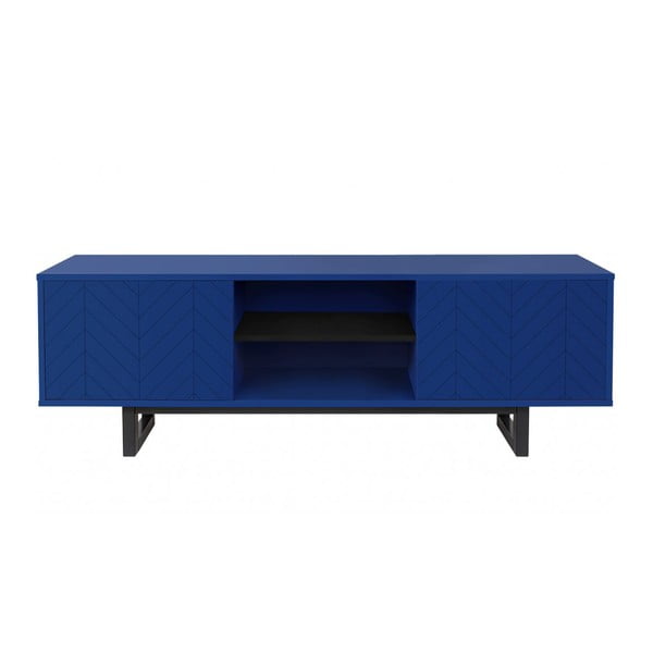 Plavi TV stol Woodman Camden Herringbone