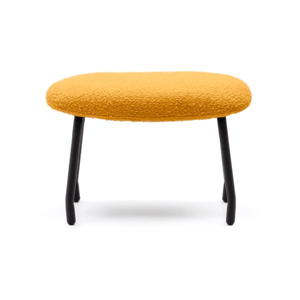 Senf žuti tabure od bouclé tkanine Belina – Kave Home-image-2