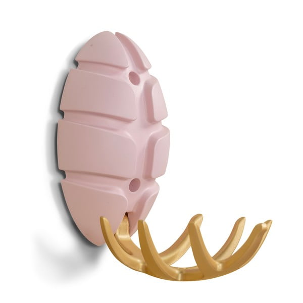 Svijetlo ružičasta/u zlatnoj boji plastična zidna kuka Bug – Spinder Design-image-2