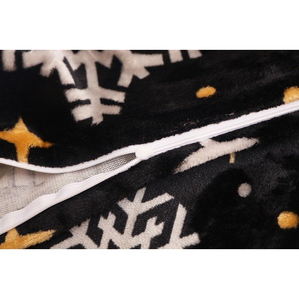 Crna posteljina za krevet za jednu osobu od mikropliša 140x200 cm – My House-image-3