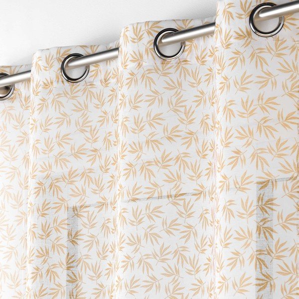 Žuta /bijela prozirna zavjesa 140x240 cm Maddy – douceur d'intérieur-image-1