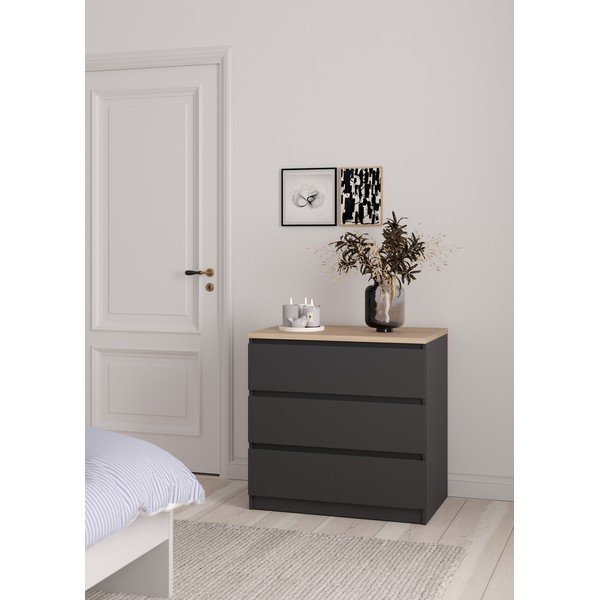 Tamno siva komoda 77x76x50 cm Naia – Tvilum-image-1