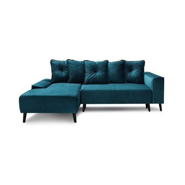 Kutna sofa krevet od kerozin baršuna Bobochic Paris Hera Bis, lijevi kut-image-2