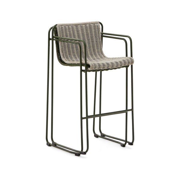 Zelena metalna vrtna barska stolica Maurina – Kave Home-image-3