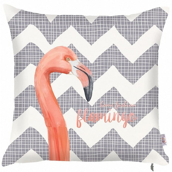Mike &amp; Co. siva navlaka za jastuk. NEW YORK cik-cak flamingo, 43 x 43 cm