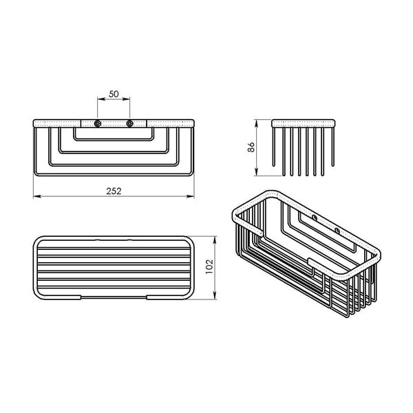 Zidna kupaonska polica od nehrđajućeg čelika u srebrnoj boji Gedy Smart – Sapho-image-1