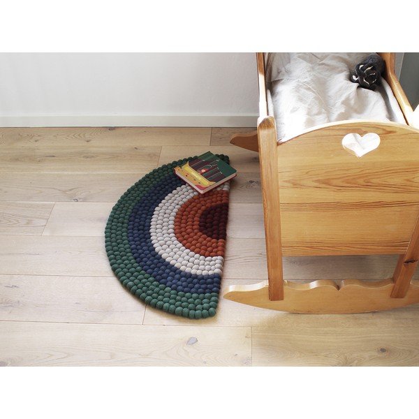 Dječji tepih od vunenih pompona Wooldot Ball Rugs Rainbow Green-image-3
