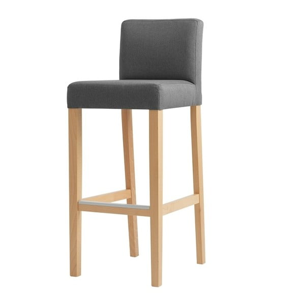 Tamno siva barska stolica s prirodnim nogama CustomForm Wilton