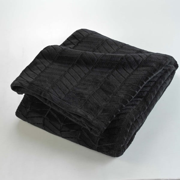Crni prekrivač od mikroflanela 180x220 cm Arya – douceur d'intérieur