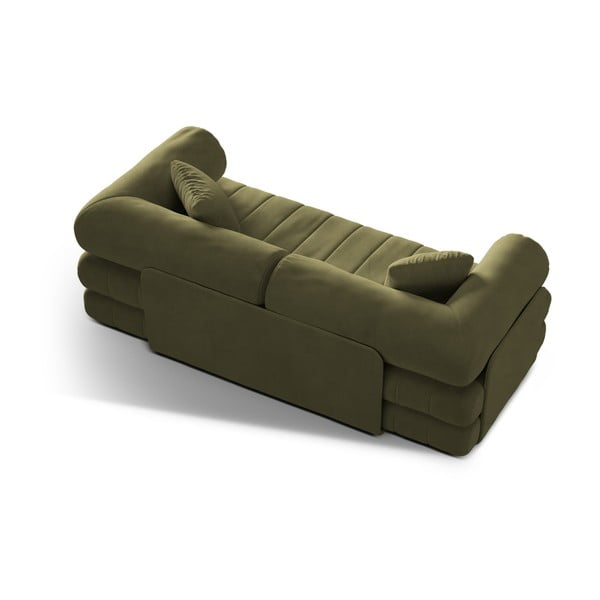 Zelena baršunasti sklopiva sofa 206 cm Kemi – Cosmopolitan Design-image-3