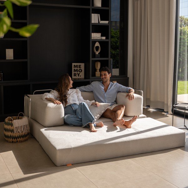 Bež sklopiva sofa od bouclé tkanine 180 cm Bloom – TemaHome-image-4