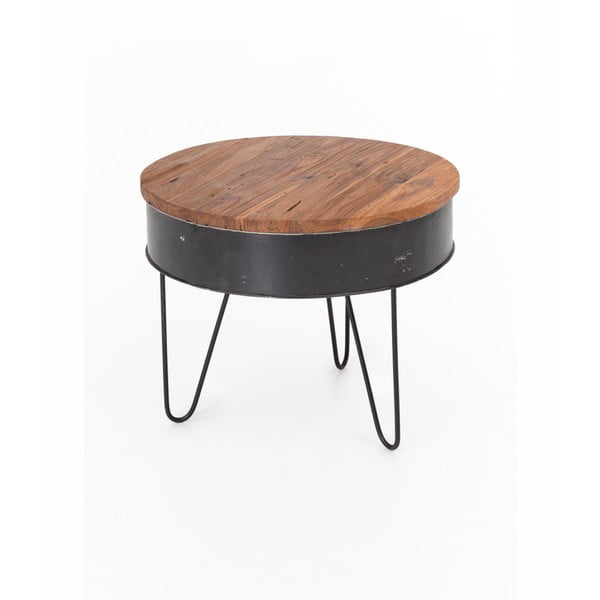 Stol za kavu s pločom od cinka i tikovine WOOX LIVING, ⌀ 60 cm