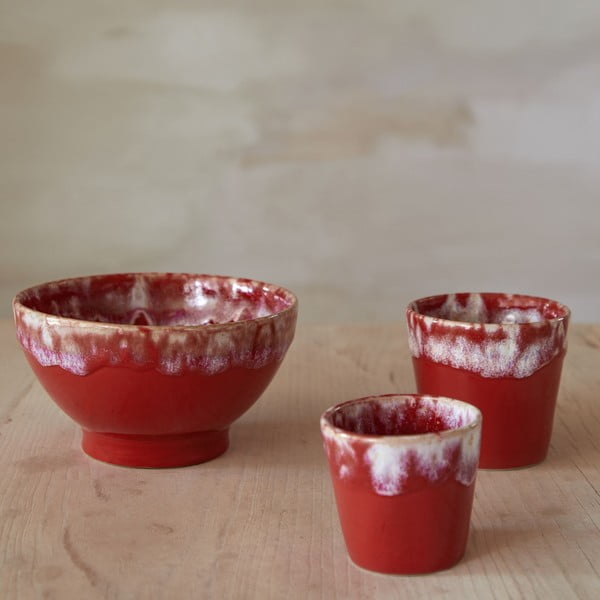 Crveno-bijela šalica za espresso od kamenine Costa Nova, 90 ml-image-2