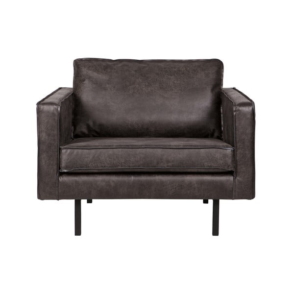 Crna fotelja s presvlakom od reciklirane kože BePureHome Rodeo