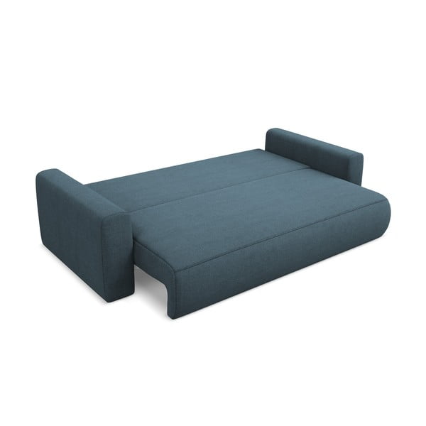 Plava sklopiva/s prostorom za odlaganje sofa 238 cm Kapua – Makamii-image-4