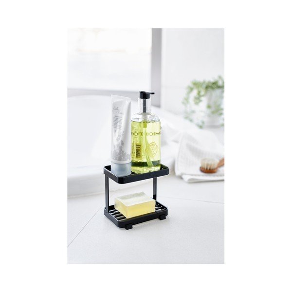 Crna posuda za sapun s prostorom za odlaganje YAMAZAKI Tower-image-1