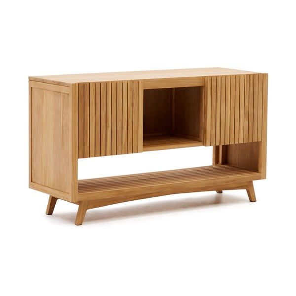 Nizak ormarić za ispod umivaonika od masivne tikovine u prirodnoj boji 140x80 cm Kuveni – Kave Home-image-2