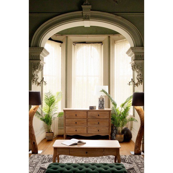 Stolić za kavu od masivnog manga u tamnoj prirodnoj boji 55x110 cm Domitille – Bizzotto-image-1