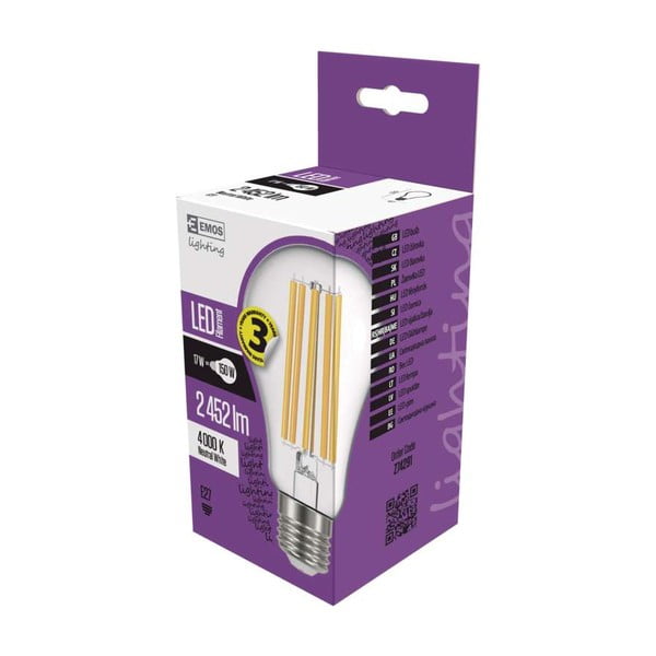 LED žarulja EMOS filament A67 Neutral White, 17W E27-image-1