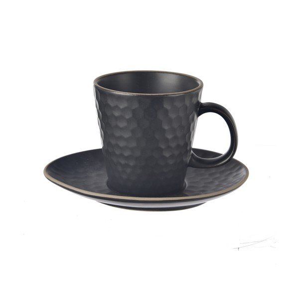 Crna keramička šalica za cappuccino 250 ml Tea Time – Orion