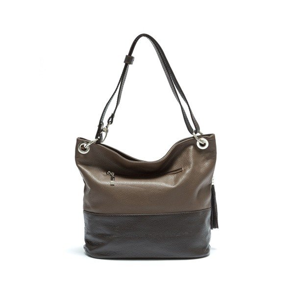 Smeđa kožna torba Anna Luchini Tote-image-1