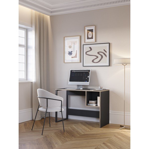 Radni stol s crnom pločom stola 50x110 cm Lyly – Marckeric-image-1