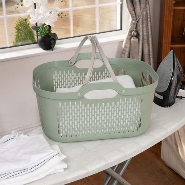 Svijetlo zelena plastična košara za rublje 45 l – Addis-image-1