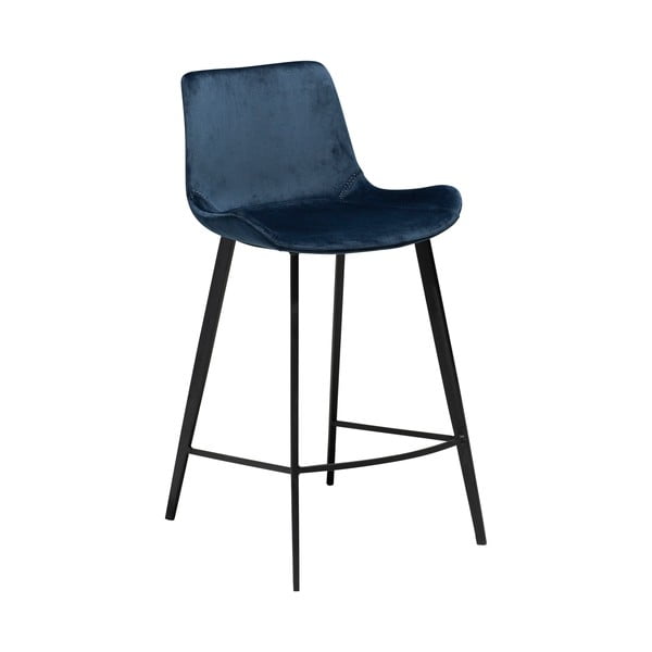Tamnoplava barska stolica DAN – FORM Denmark Hype Velvet, visina 91 cm