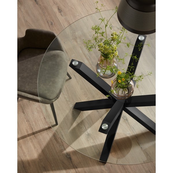 Okrugli blagovaonski stol sa staklenom pločom Kave Home, ø 119 cm-image-2