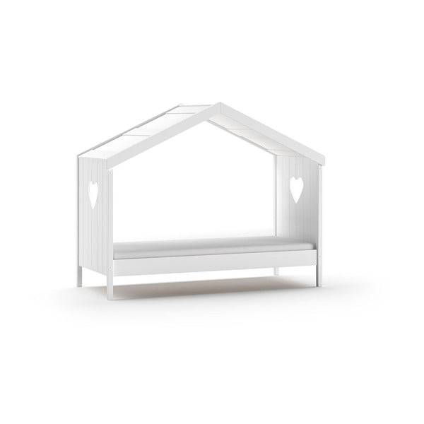 Bijeli dječji krevet od masivnog bora u obliku kućice/s dodatnim ležajem s prostorom za pohranu 90x200 cm AMORI – Vipack-image-3