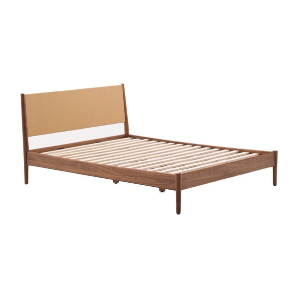 Tamno smeđi bračni krevet s podnicom 160x200 cm Elan – Kave Home