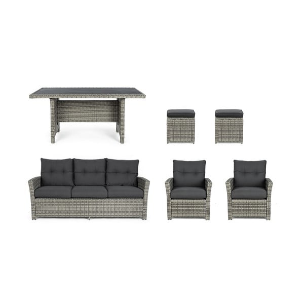 Siva vrtna garnitura od umjetnog ratana za 6 osoba Ariel   – Bizzotto-image-3