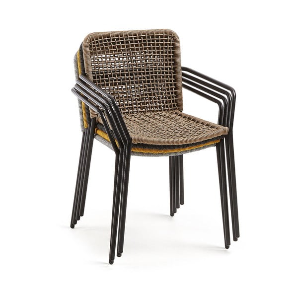 Bež vrtna stolica sa čeličnom konstrukcijom Kave Home Bomer-image-4