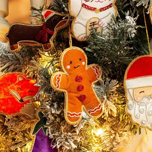 Tekstilni ukas za božićno drvce 10 cm Gingerbread – Sass & Belle-image-1