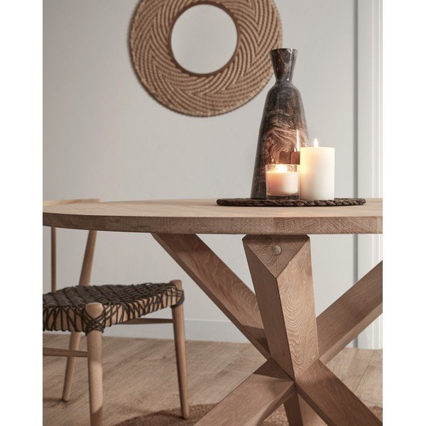 Stol od hrastovine Kave Home Nori, ø 120 cm-image-3
