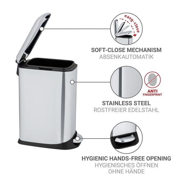 Kanta za smeće od nehrđajućeg čelika s pedalom u srebrnoj boji 12 l Design – Wenko-image-4