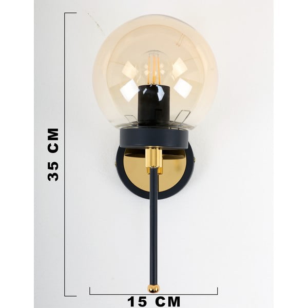 Crna/u zlatnoj boji zidna lampa ø 15 cm Tokyo – Squid Lighting-image-3