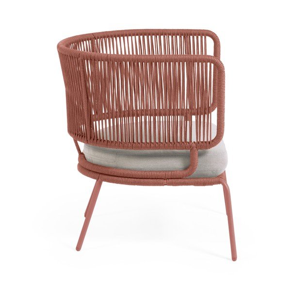 Vrtna stolica u boji terakote s čeličnom konstrukcijom Kave Home Nadin-image-2