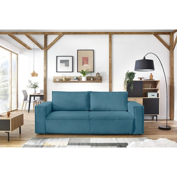 Tirkizna sklopiva sofa od samta 245 cm Nihad – Bobochic Paris-image-1
